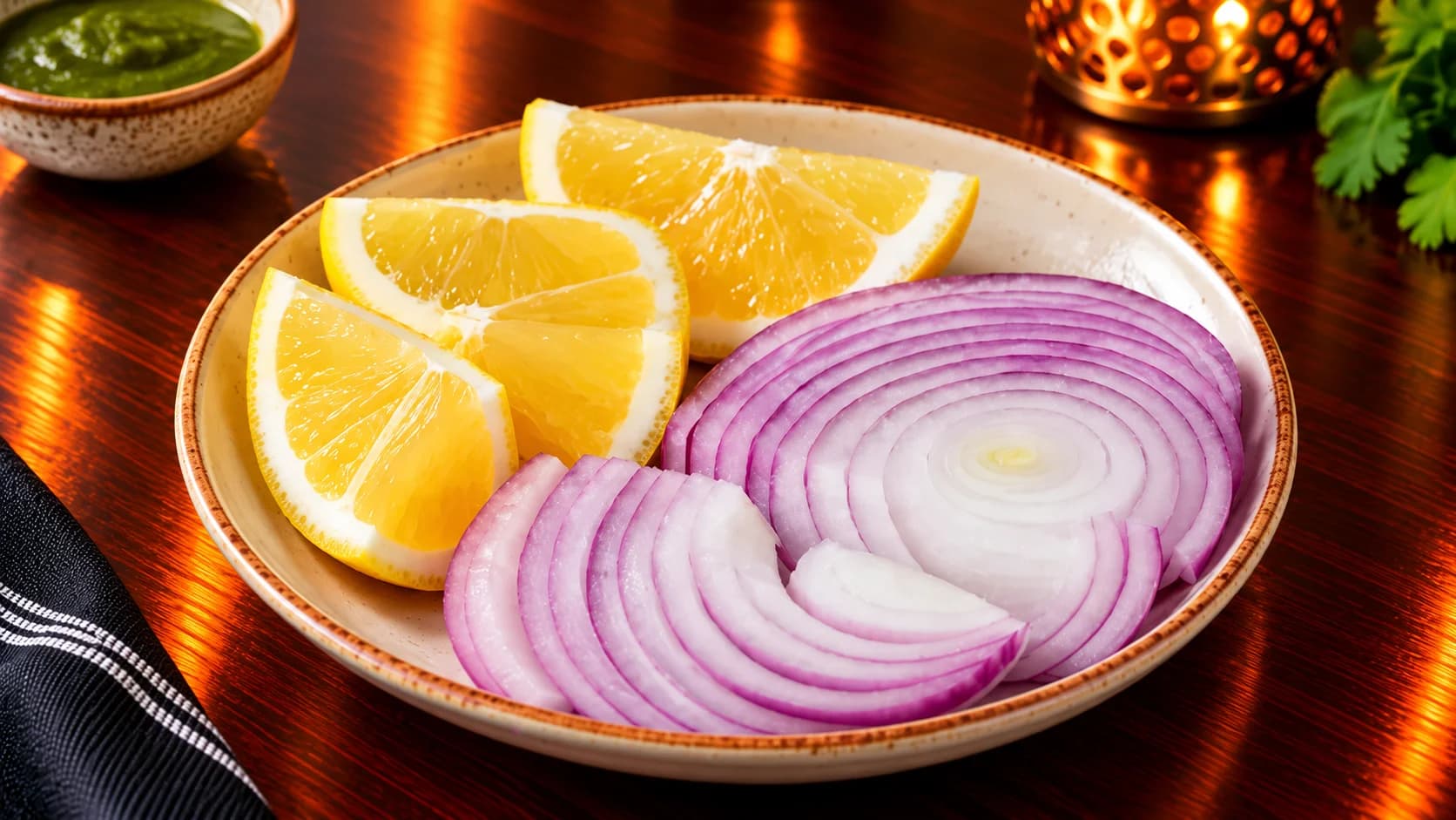 Sliced Onions & Lemon